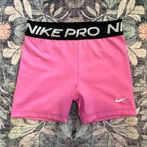 Nike Pro Women's Athletic Shorts in Pink and Black